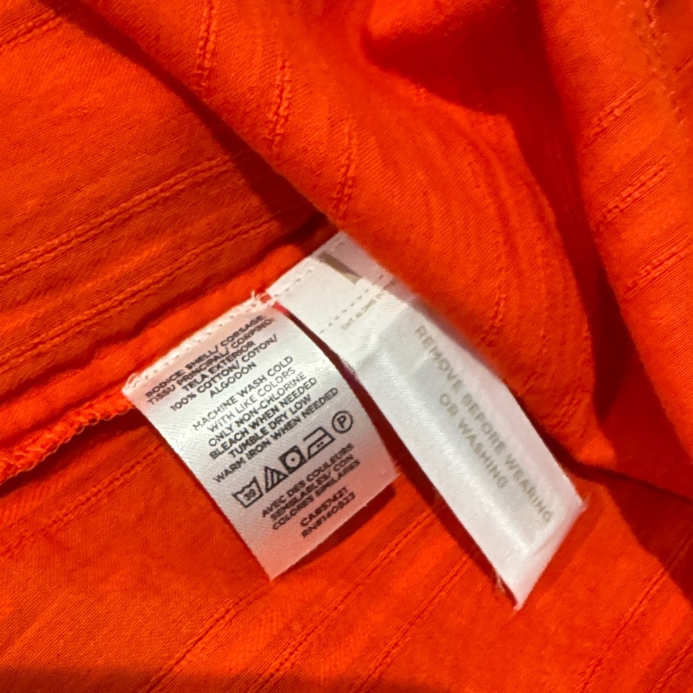 LOFT NWT Off-Shoulder Vibrant Orange-Red Maxi Dress with Belt - Picture 12 of 12